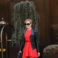 Evan Rachel Wood is seen leaving her Manhattan hotel in a chic red dress | Picture 95381